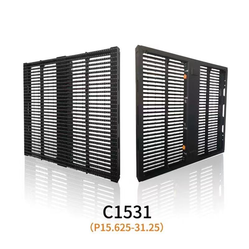 LED 투명 화면 P3.91-7.82mm 3840hz Mesh LED 화면 1000*500mm 외관